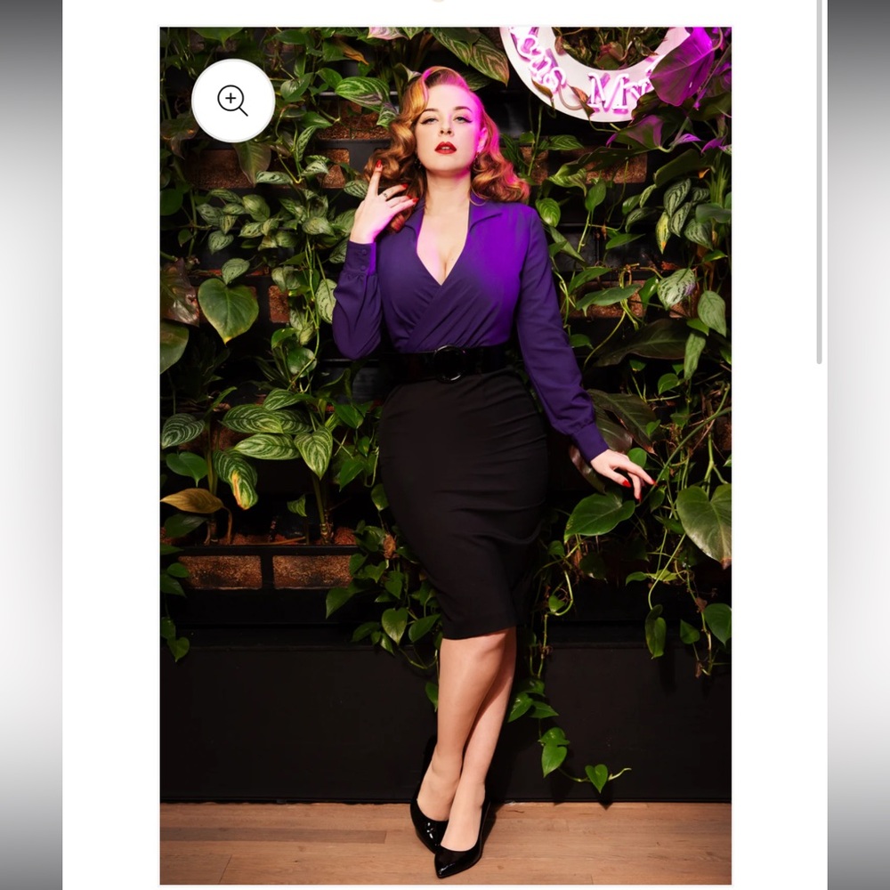 Marly Pencil Dress in Purple and Black glamour bunny XXL